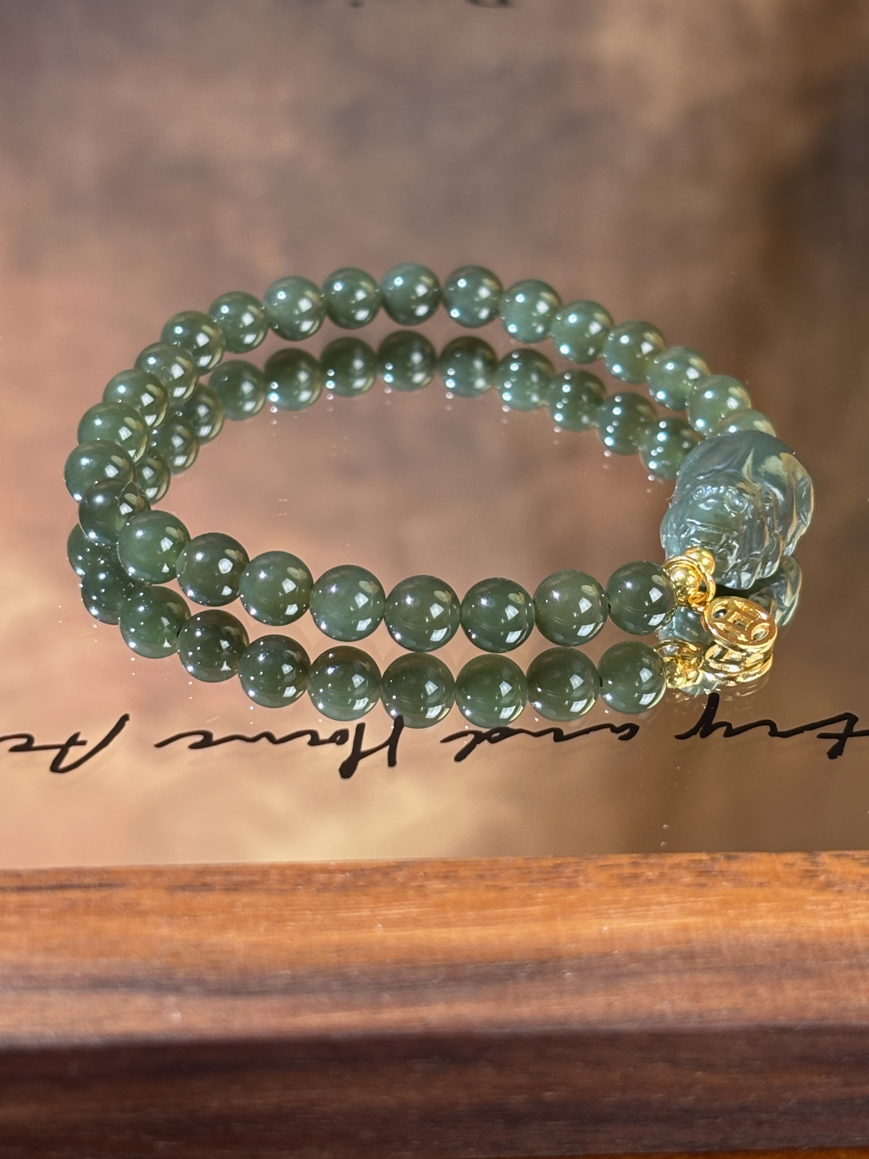 【景翠】貔貅 和田玉单圈手串百搭气质