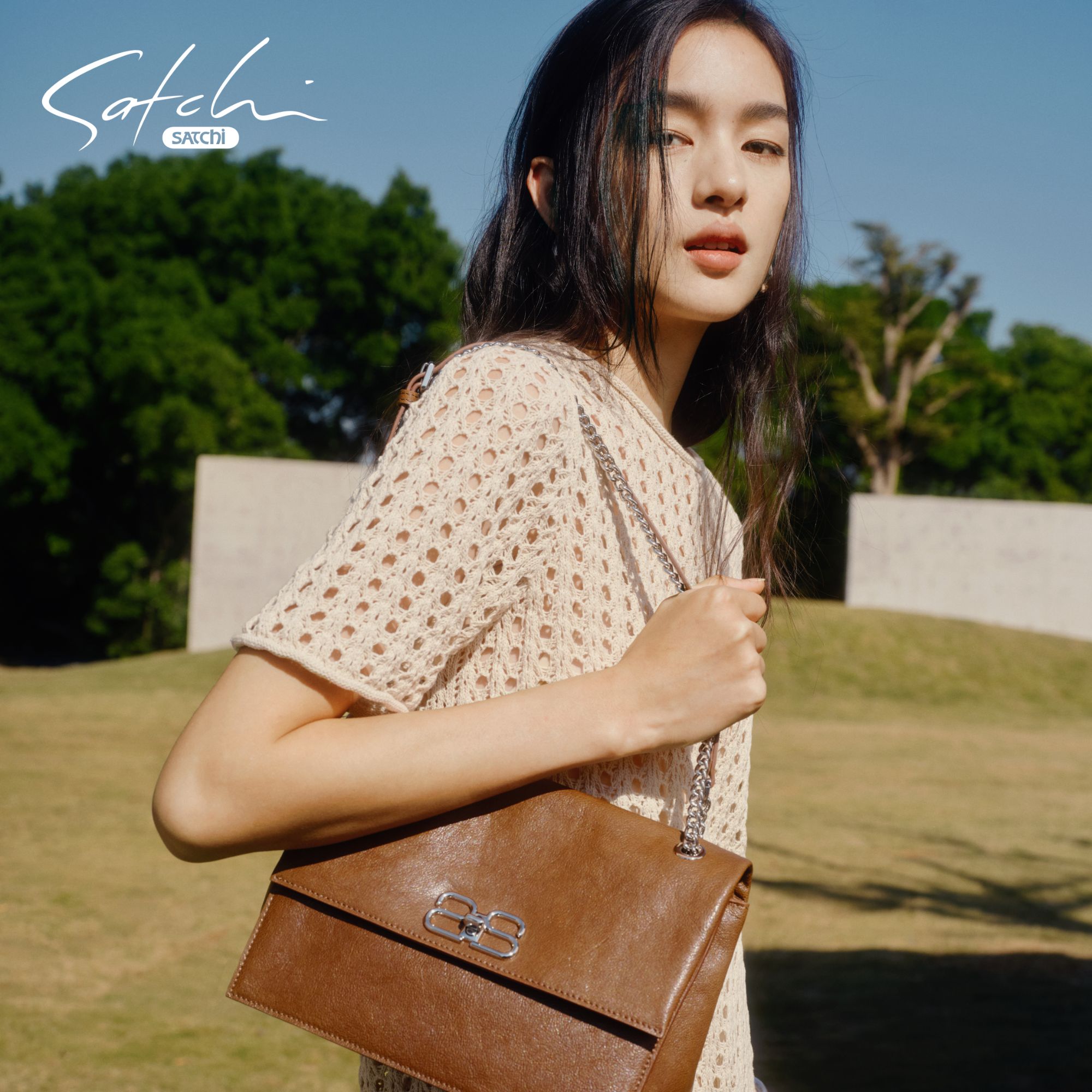 Satchi/沙驰2025春季“Dear蝶”系列轻奢时尚百搭女士单肩包斜挎包