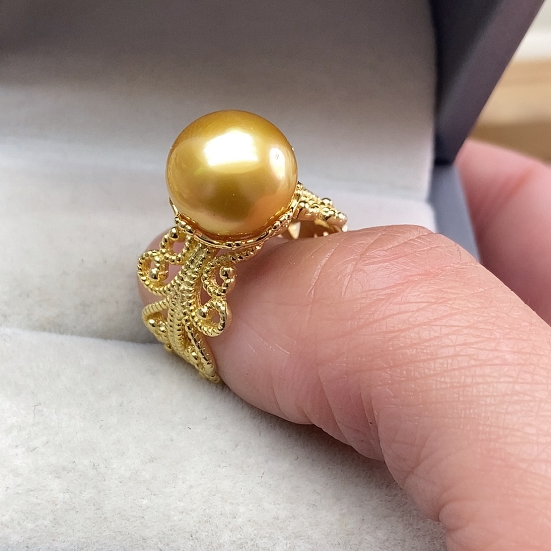 海水珍珠银S925镶嵌戒指