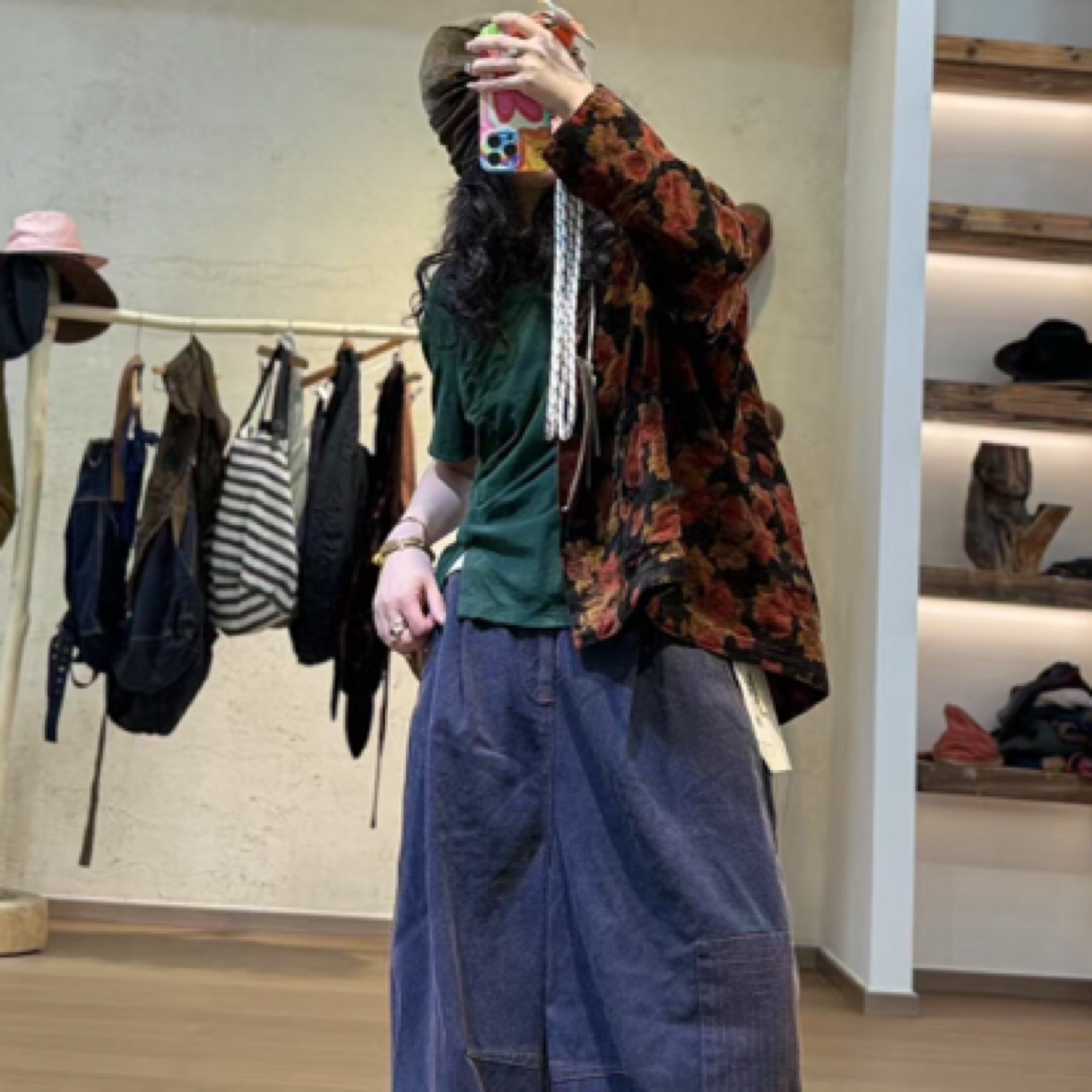 忆古朴拙2510102色织补丁压线休闲裤