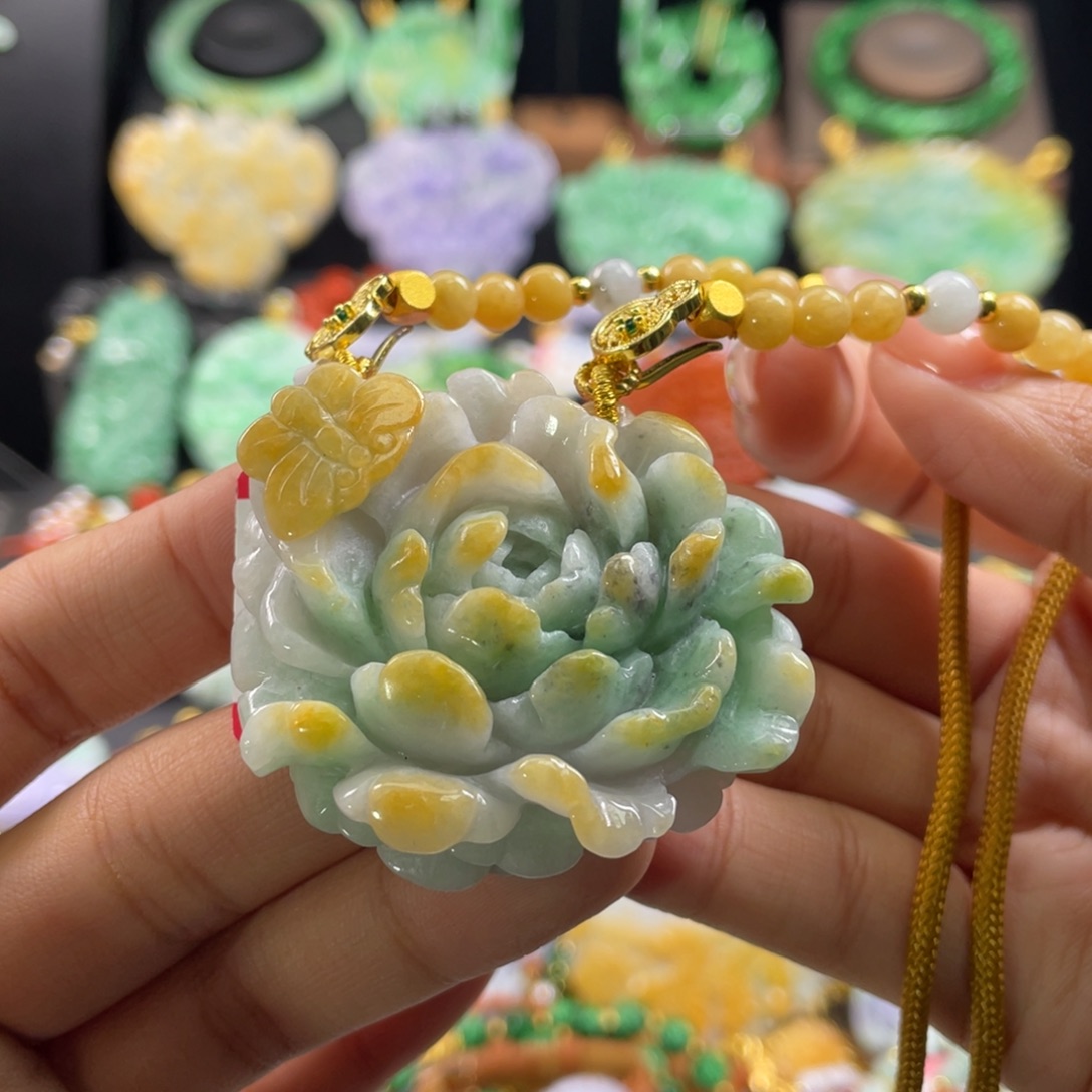 翡翠未镶嵌颈饰代编织