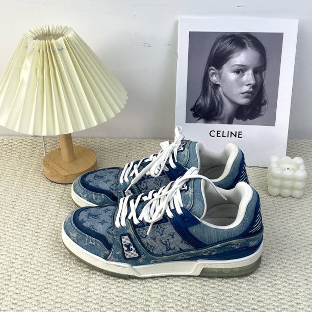 95新 LouisVuitton/路易威登 5252/Trainer 牛仔布低帮板鞋