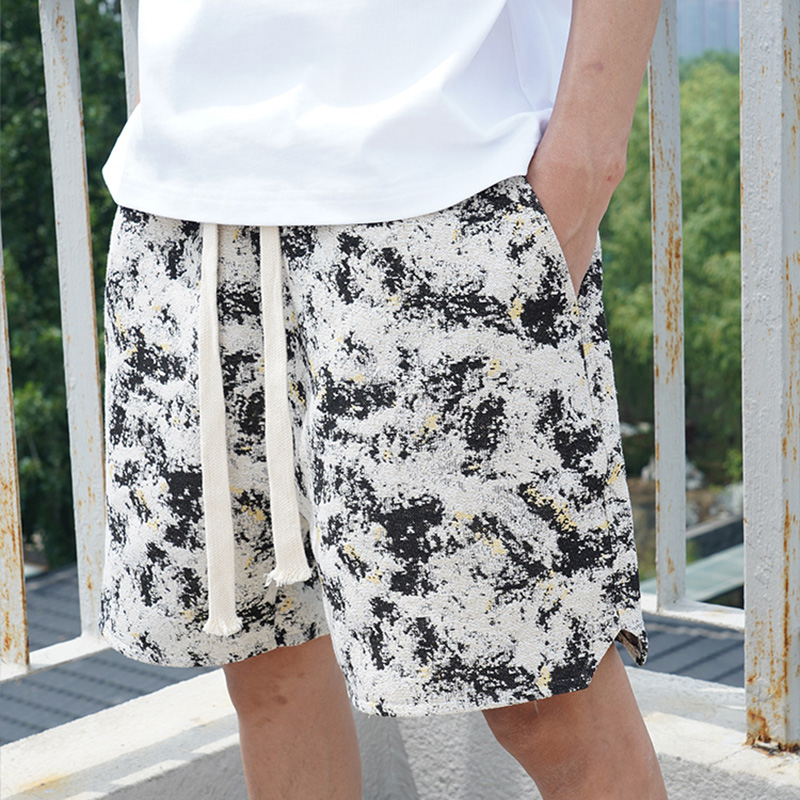 UNSHACKLED色织提花短裤男女宽松运动透气重磅休闲裤杨政亚翰原创