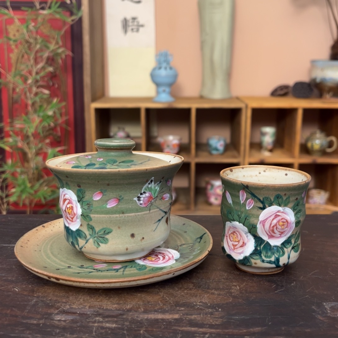 杯柴烧纯手工手绘陶瓷