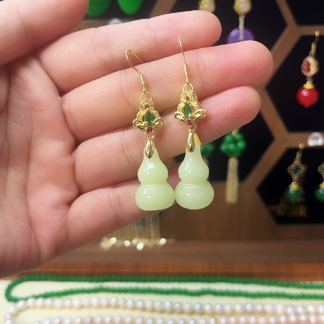 锆石纯铜925银耳饰