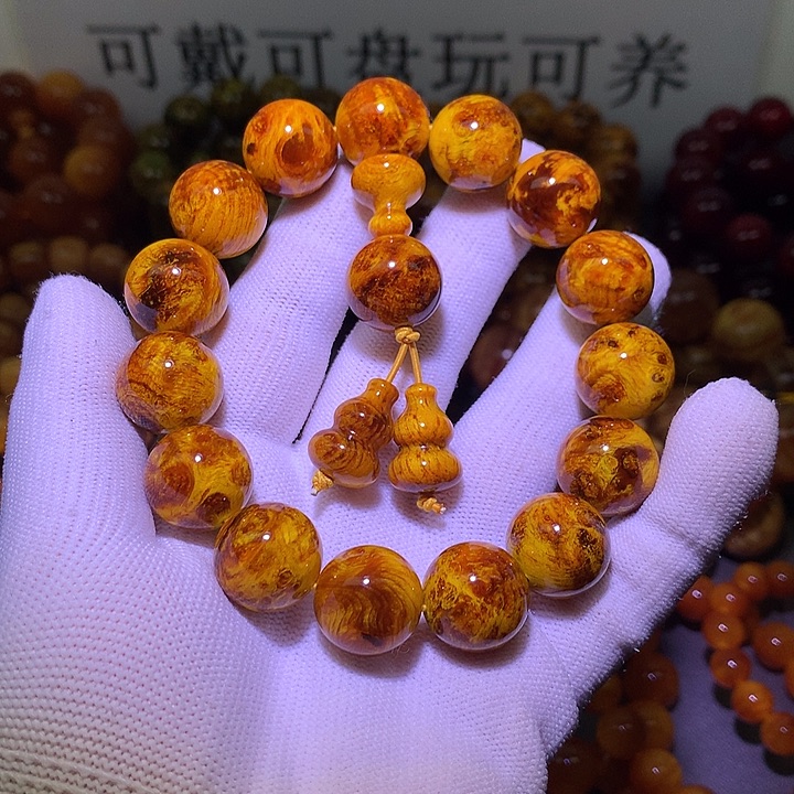 松木（琥珀木）手串/手链1.6 满留疤高货