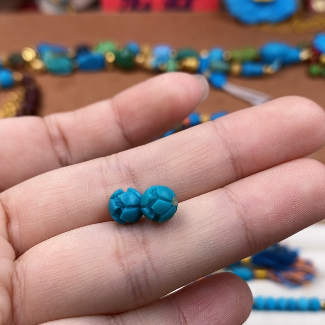 绿松石对珠未镶嵌