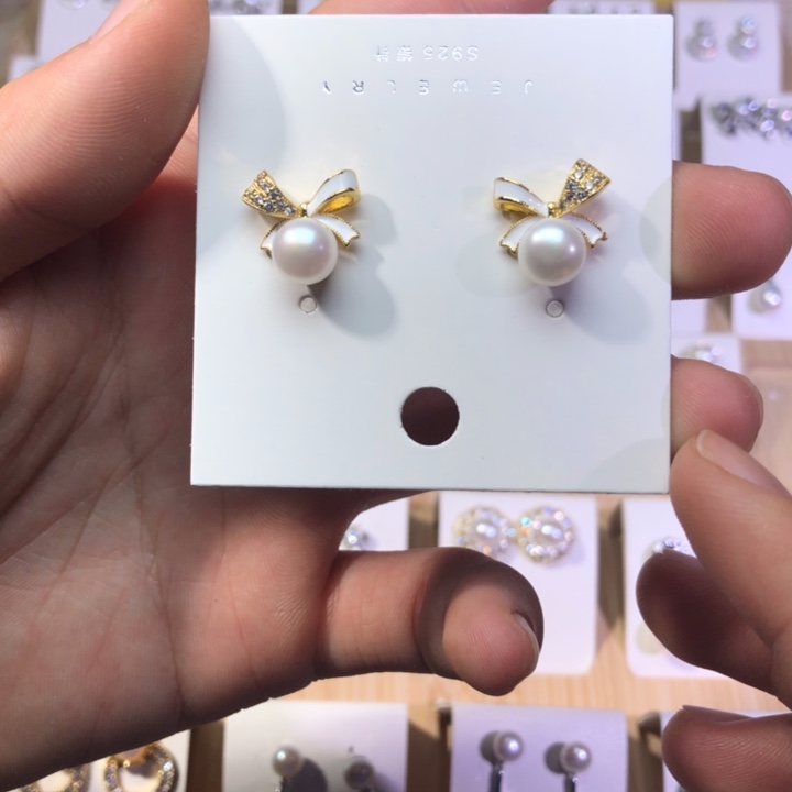 淡水珍珠耳饰银S925镶嵌