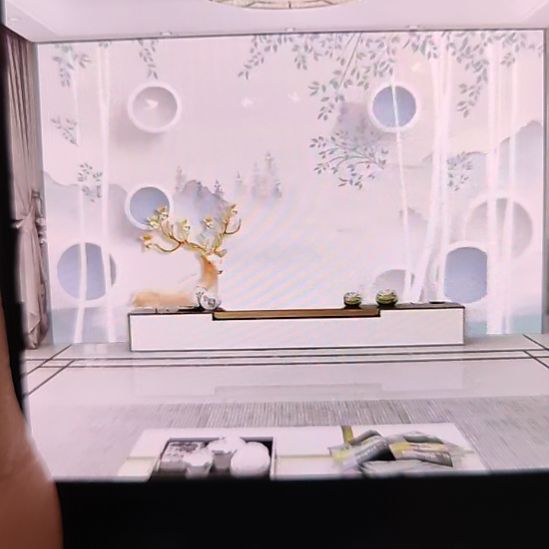 一***过客厅电视墙壁画壁布