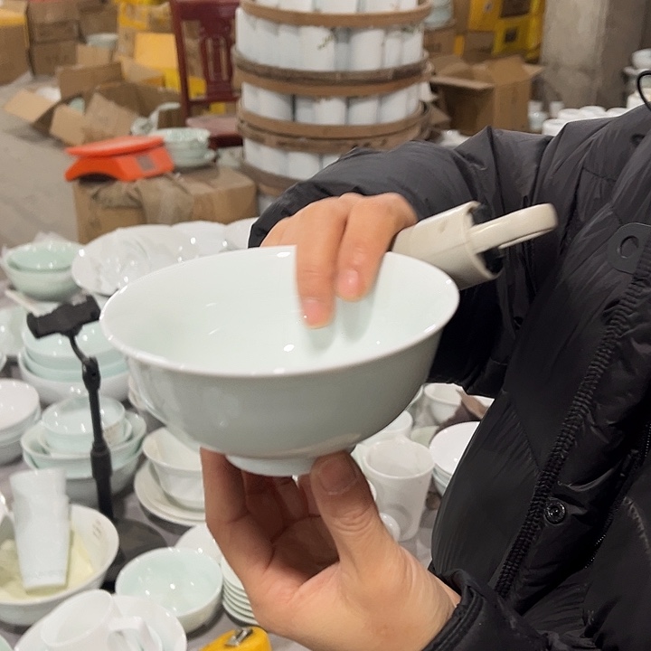 瓷片正德米饭碗青色六个包邮
