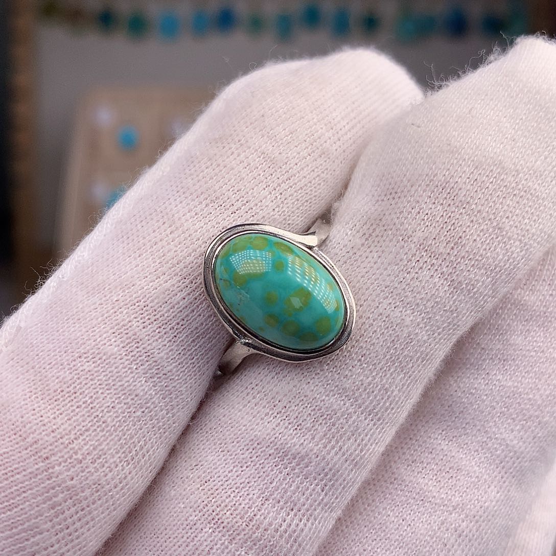 绿松石戒指银S925镶嵌