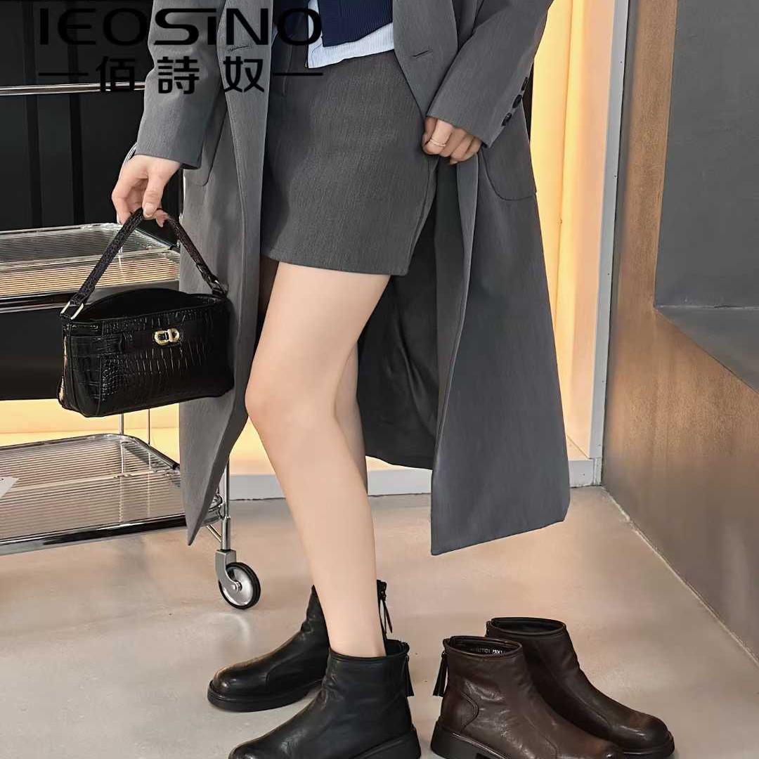 441521901时尚2025新款春秋百搭单靴方跟英伦圆头马丁靴女短靴