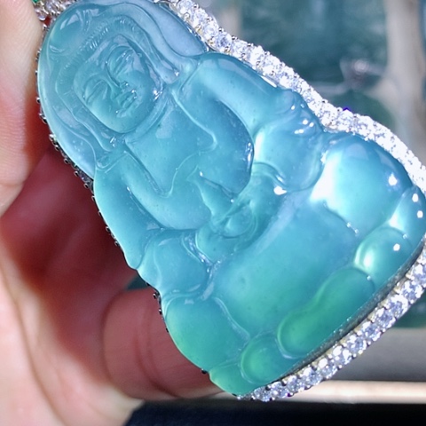 【闪购商品】翡翠颈饰银S925镶嵌天然翡翠