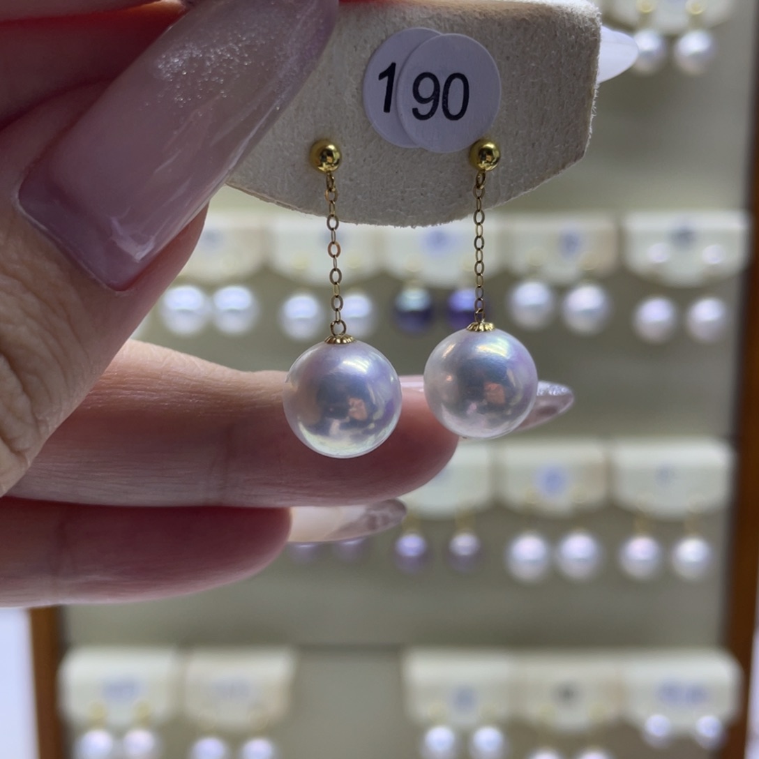 淡水珍珠耳饰18K金镶嵌