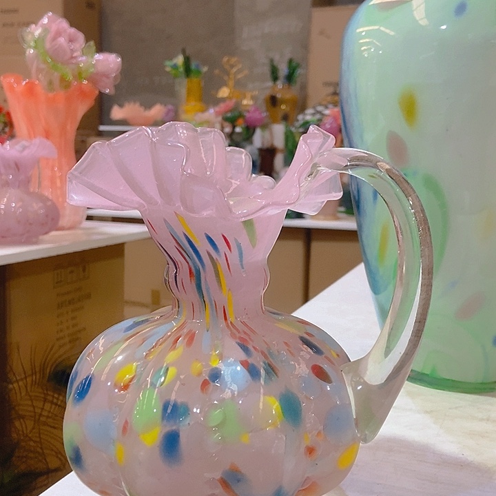 琉璃琉璃花瓶高18口4