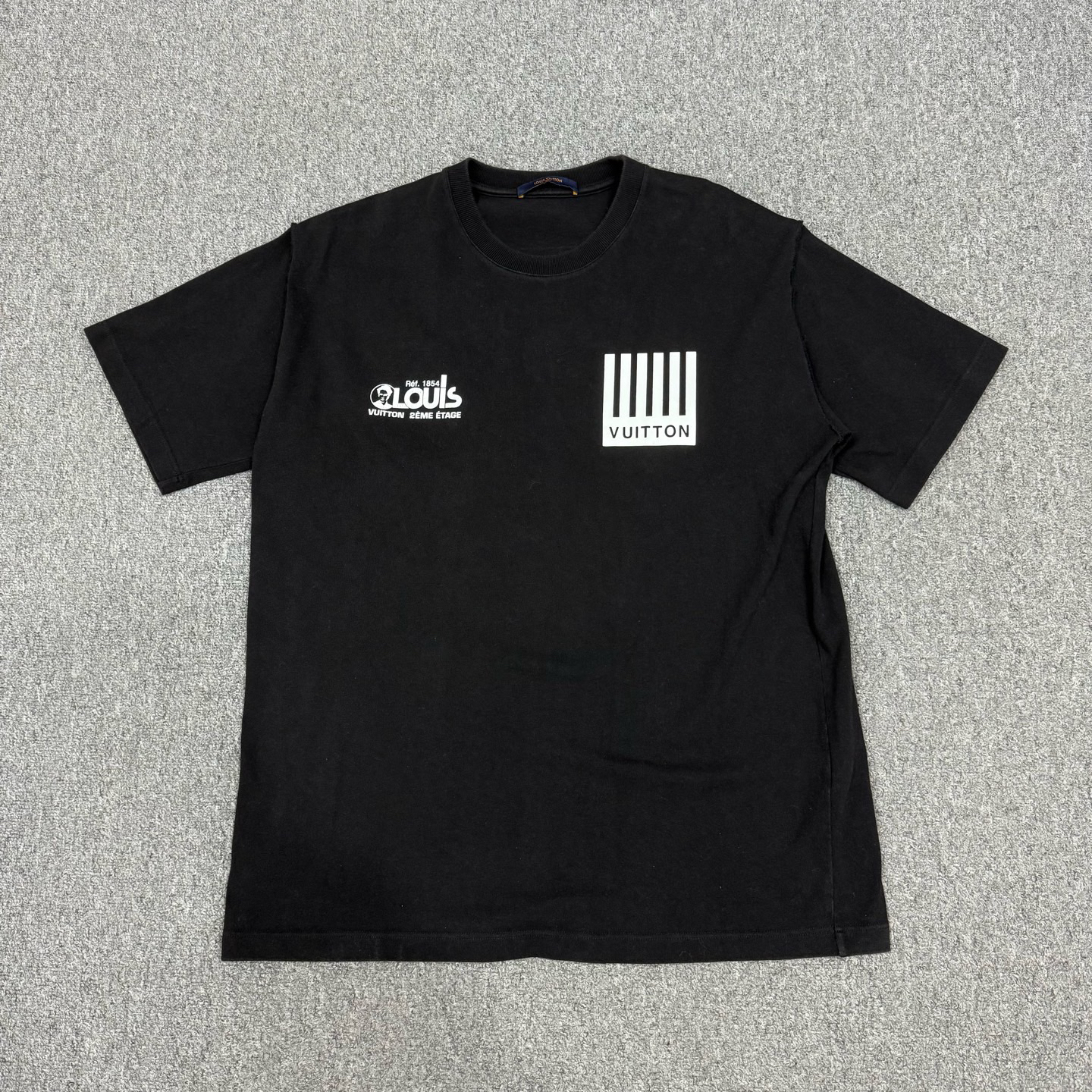 95新 LouisVuitton/路易威登 18082014黑色钢琴印花短袖 XL码95新
