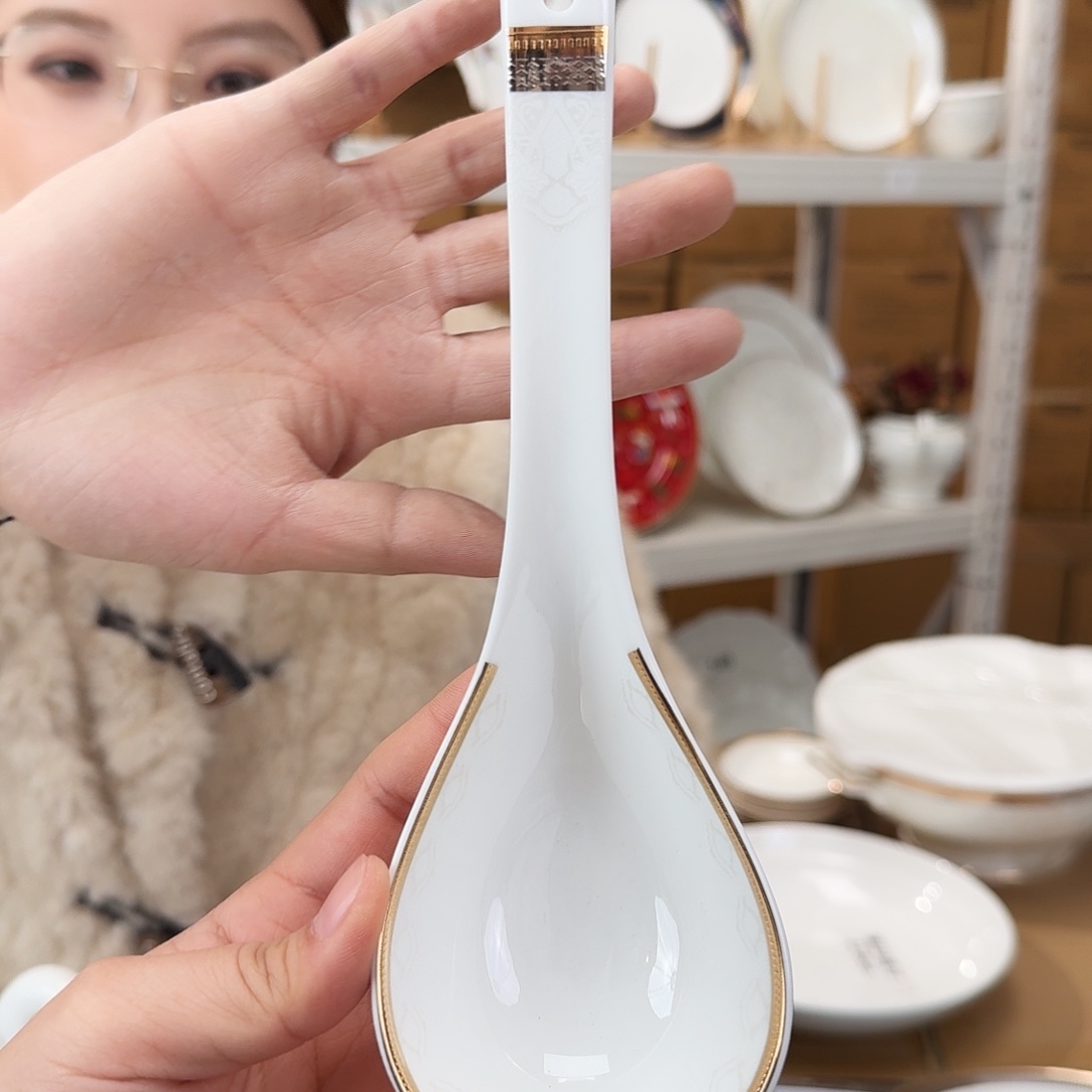 骨瓷大勺一个外贸骨瓷