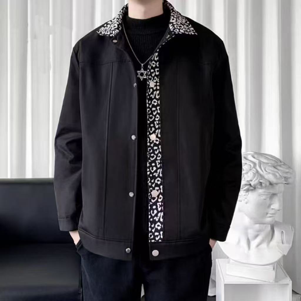 翻领夹克男士春秋季防风翻领行政外套2025新款潮流痞帅高级感上衣