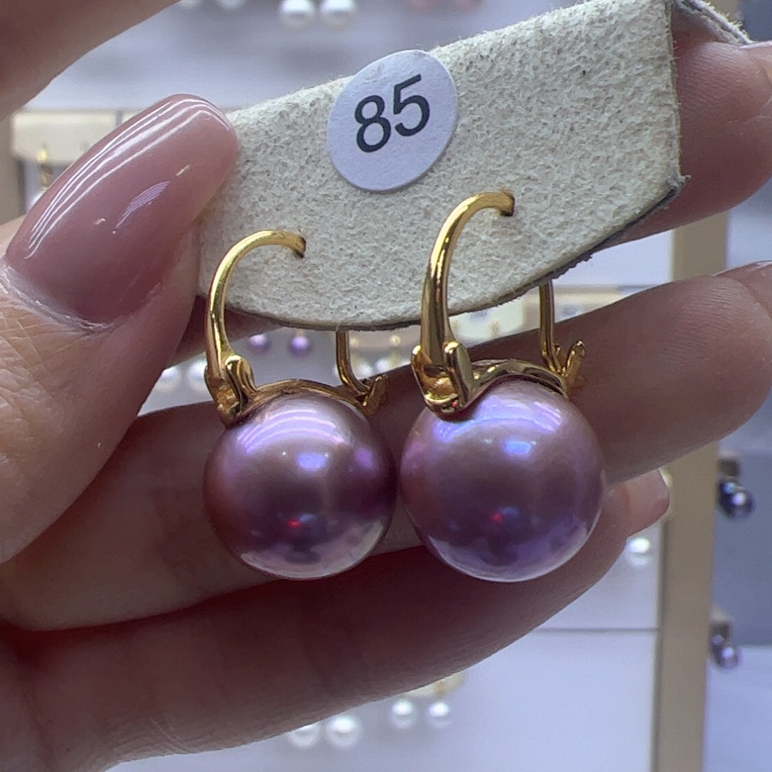 淡水珍珠耳饰银S925镶嵌