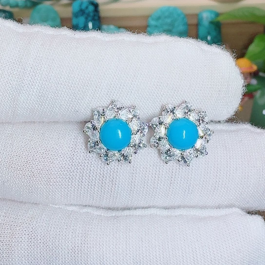 绿松石银S925镶嵌珠宝奇石