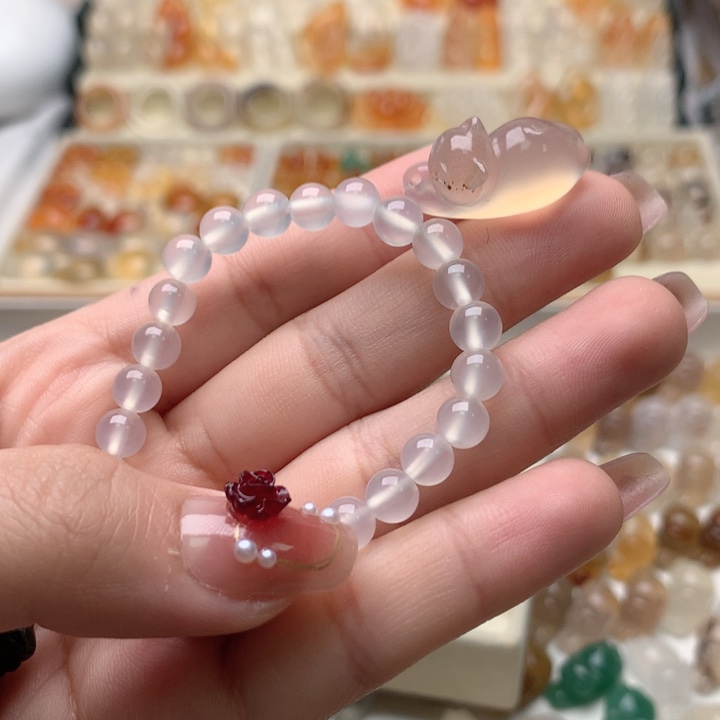 玛瑙/玉髓未镶嵌玛瑙福利趴趴猫加手串