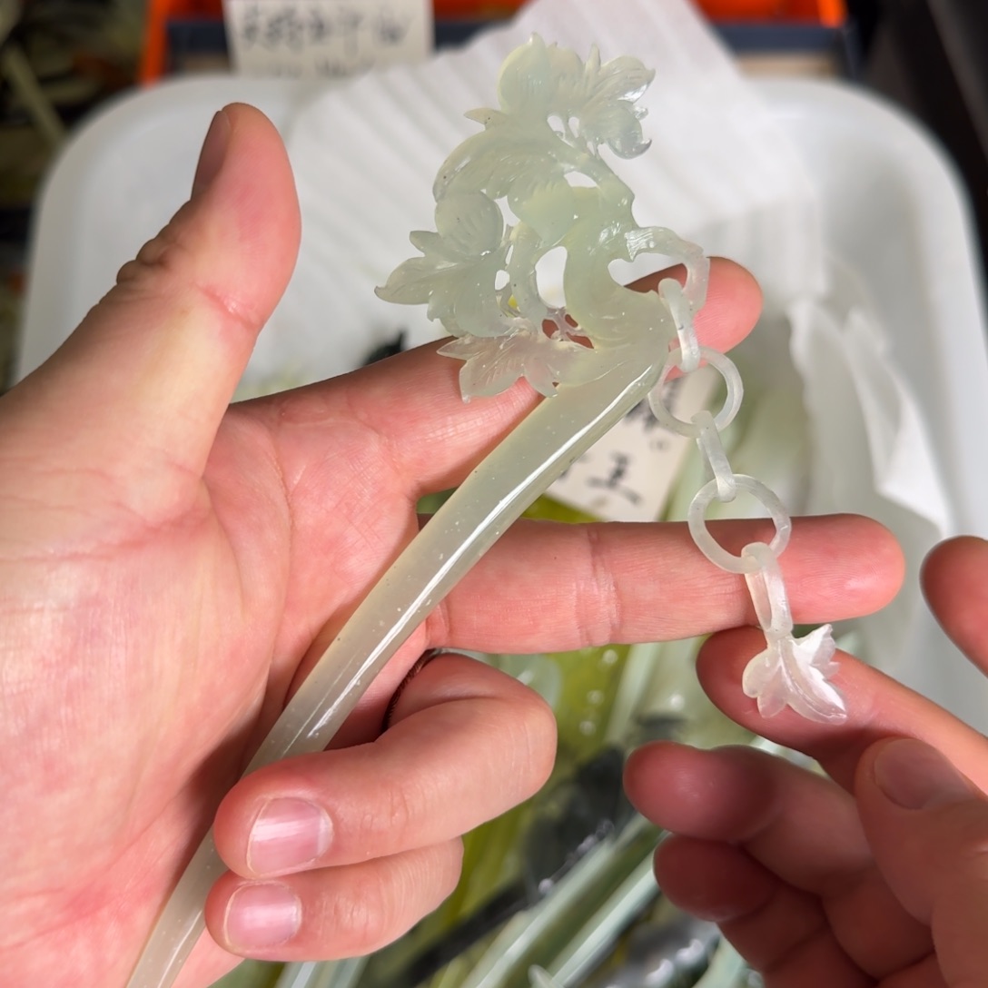 岫玉发饰未镶嵌明君玉簪贼拉好看