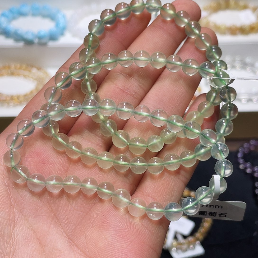 水晶手链未镶嵌葡萄石7多样性任发其一