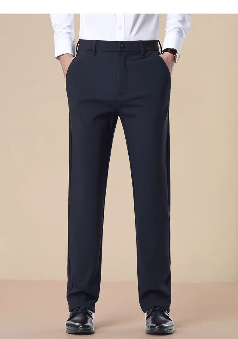 8766加绒款冬季新款男士高弹直筒商务休闲亲肤舒适百搭休闲裤