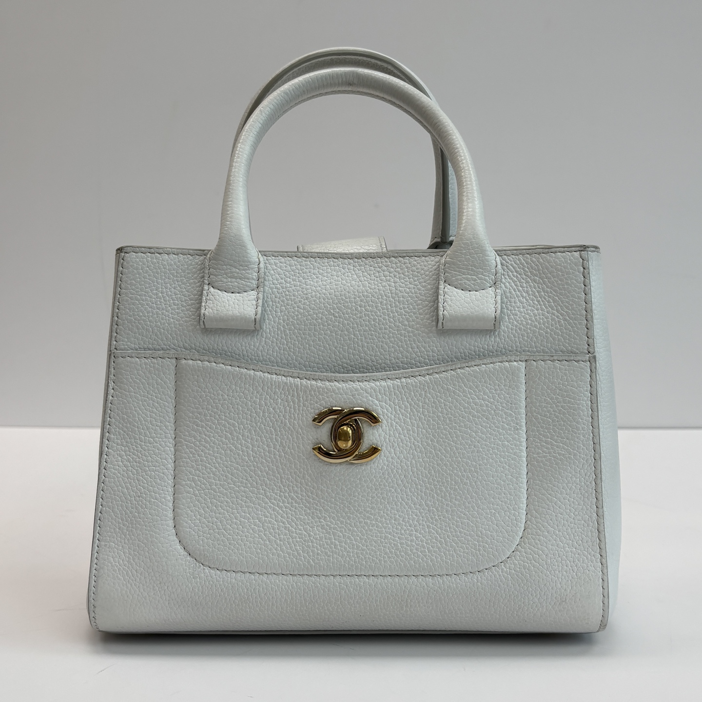 95新 Chanel/香奈儿 白金手提斜挎托特包 30482