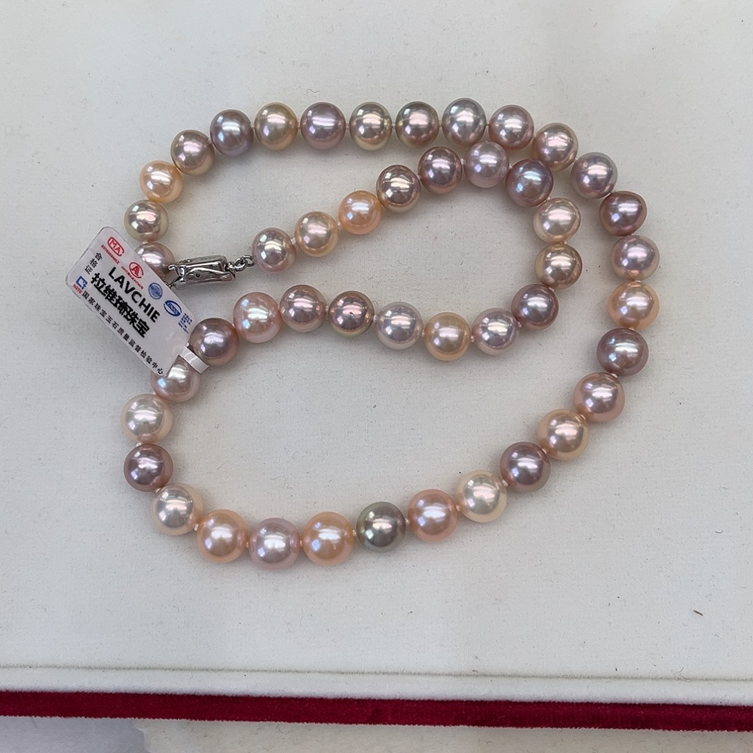 浮***白淡水珍珠未镶嵌颈饰8-10mm无核