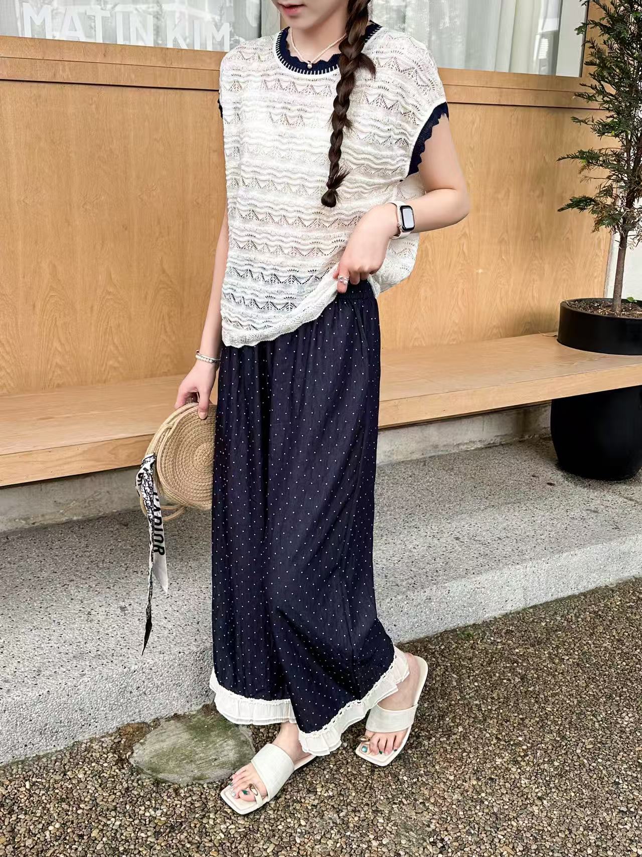 小布丁生日福利-2025夏季新品减龄花边圆领套装【春霓-8699】