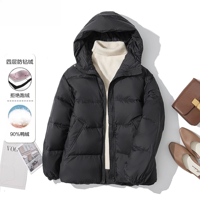 崔万志2223加厚百搭面包服韩版女士海外版短款90白鸭绒羽绒服短款