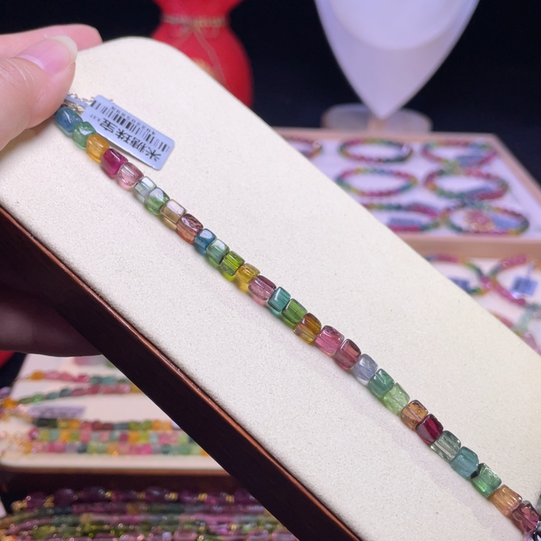 碧玺未镶嵌手链A4碧玺手链