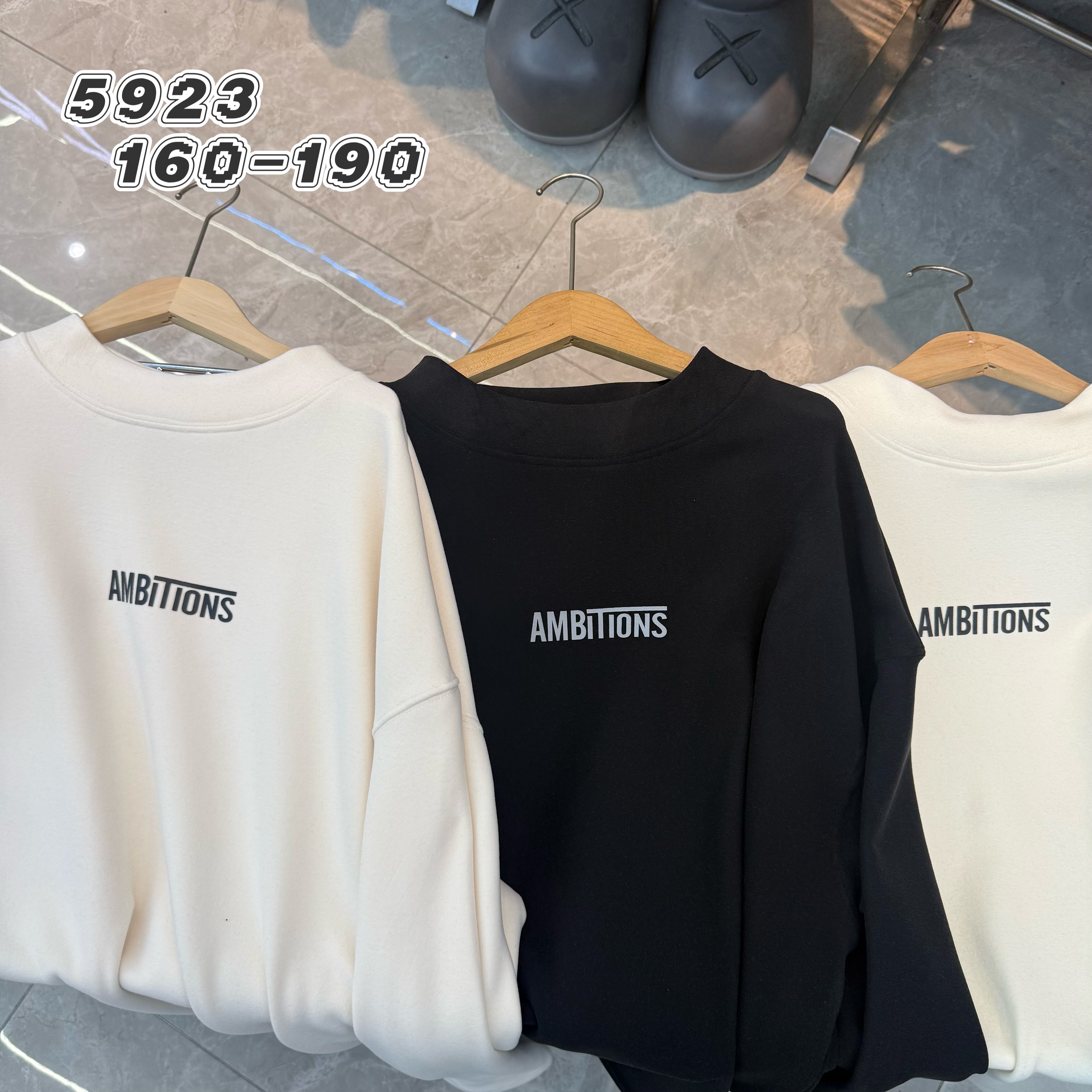 【5923-黑色】青少年秋冬款半高领打底衫