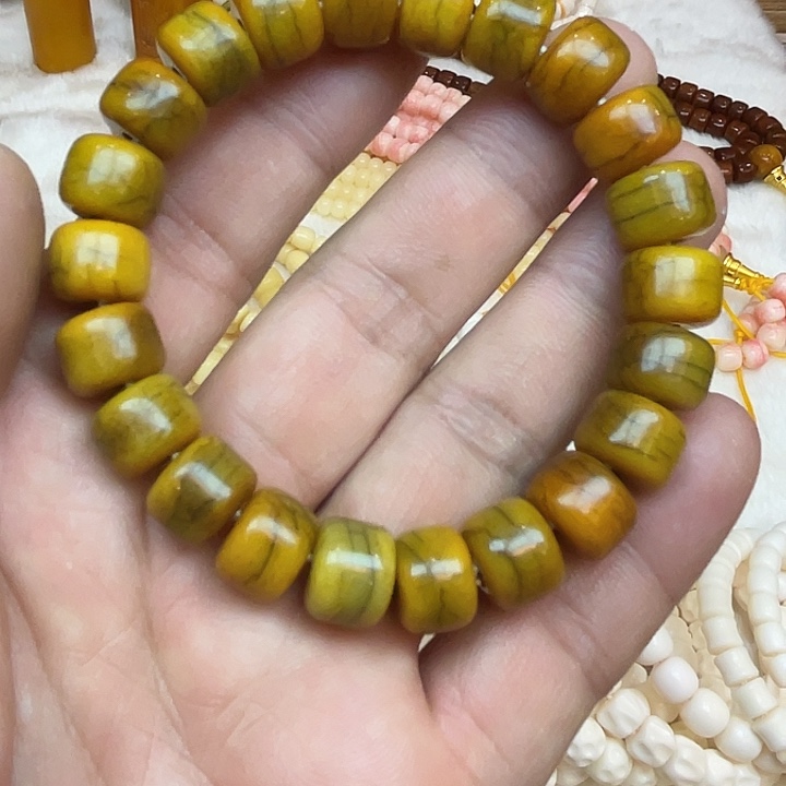 牛骨手串/手链牦牛骨卡12黄透料
