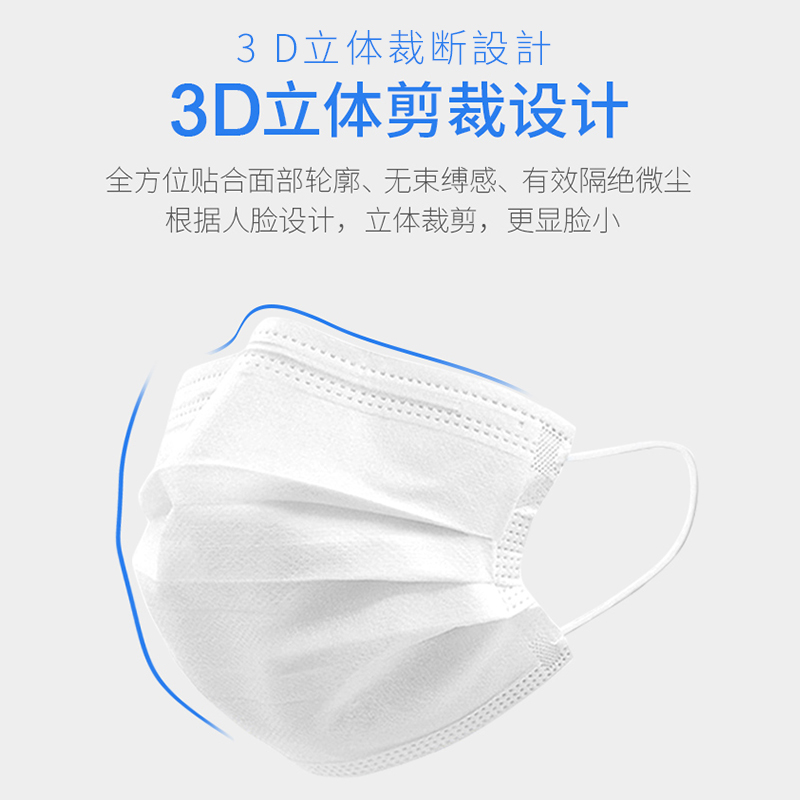 日本进口冷感防晒口罩森伝MORIDEN一次性口罩防飞沫4层3D立体透气