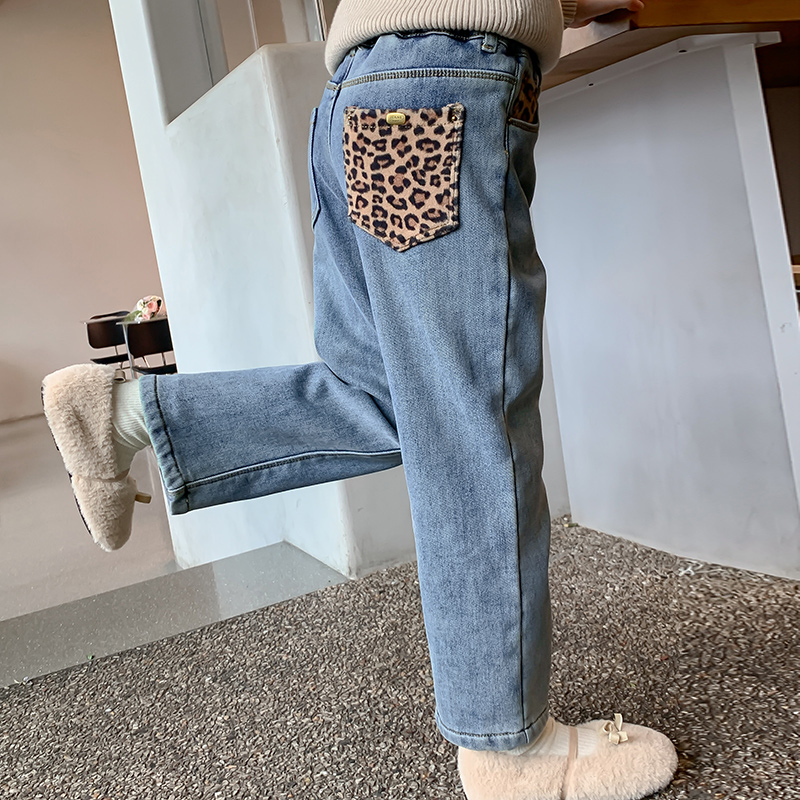 儿童冬季新款网红款潮牌高货时尚洋气厚款 KZ9062  儿童牛仔裤