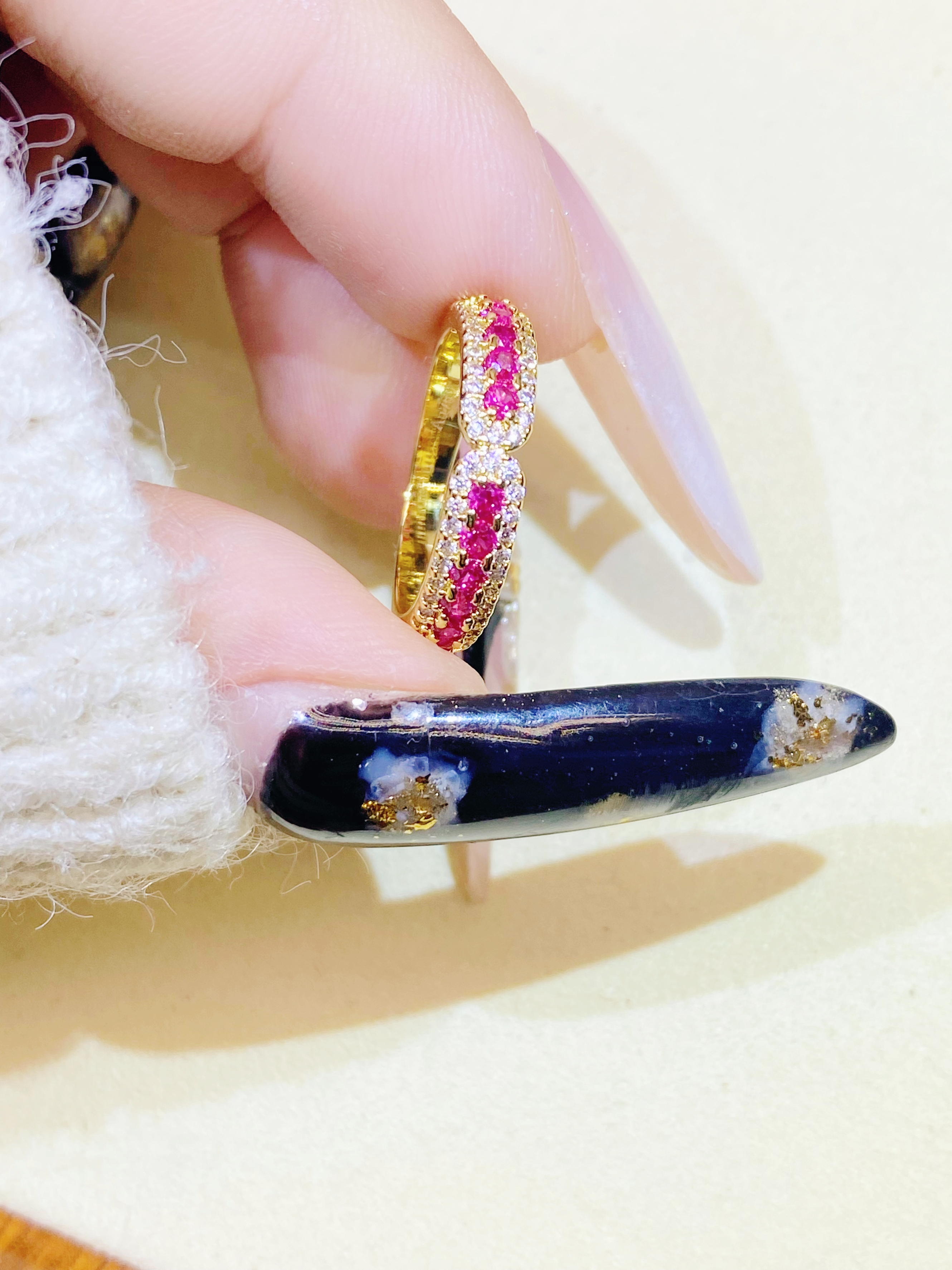 高订双层红宝戒指 下单备注圈口号 Q63