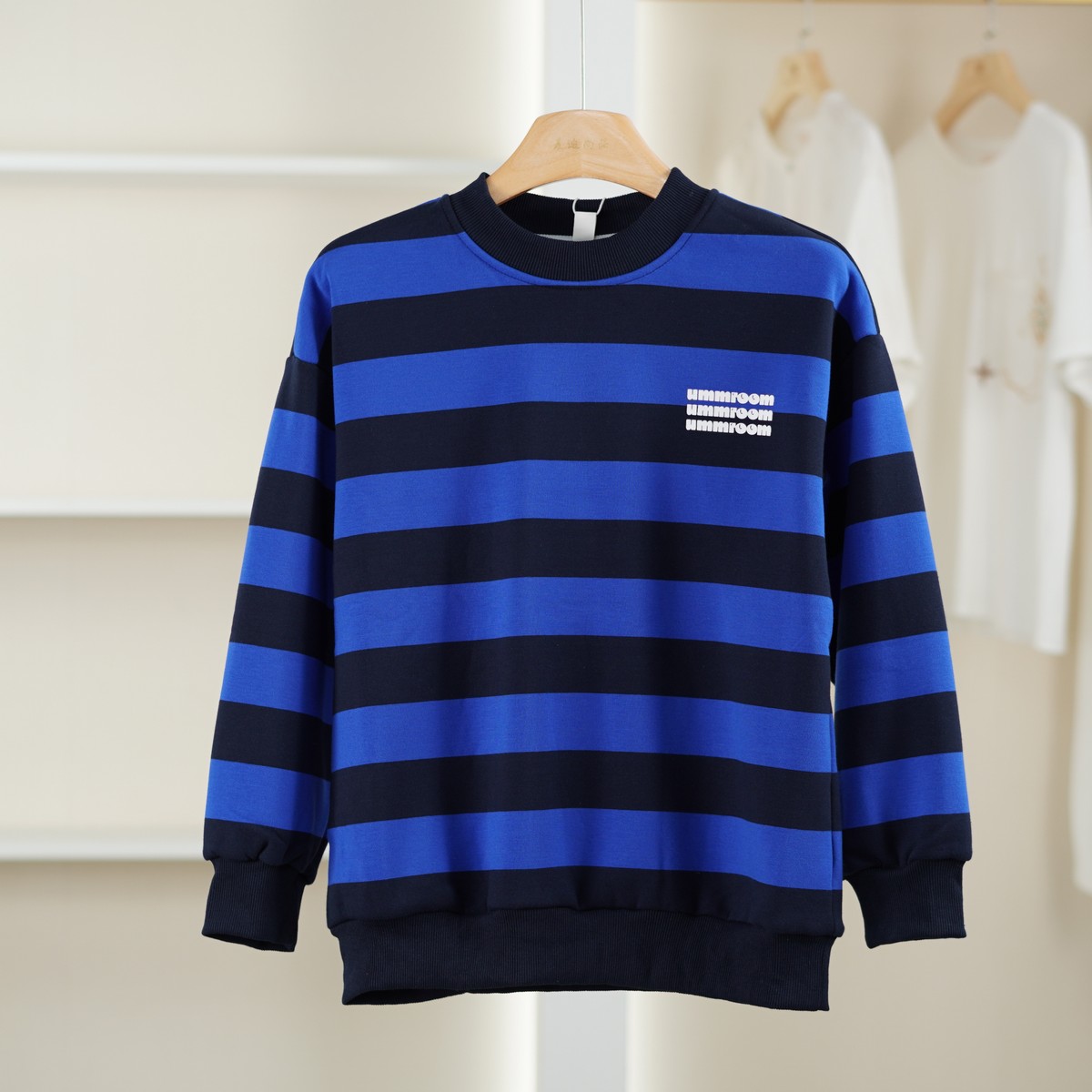 麦迪尚品 一路童行 31208140 时尚加绒条纹卫衣秋冬儿童专柜正品