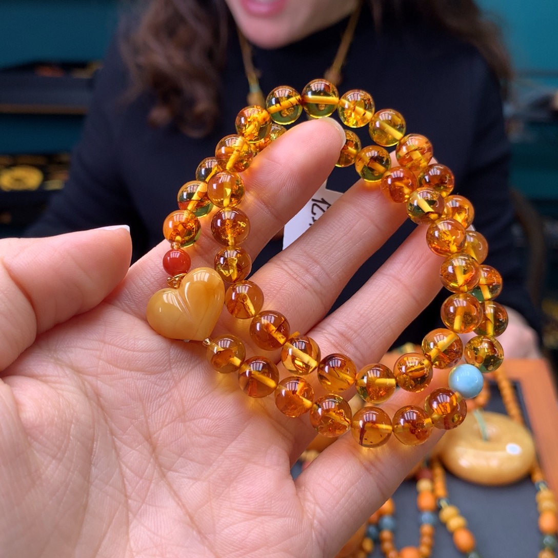 琥珀未镶嵌手串天然