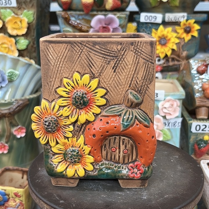 紫砂花盆粗陶材质多肉花盆