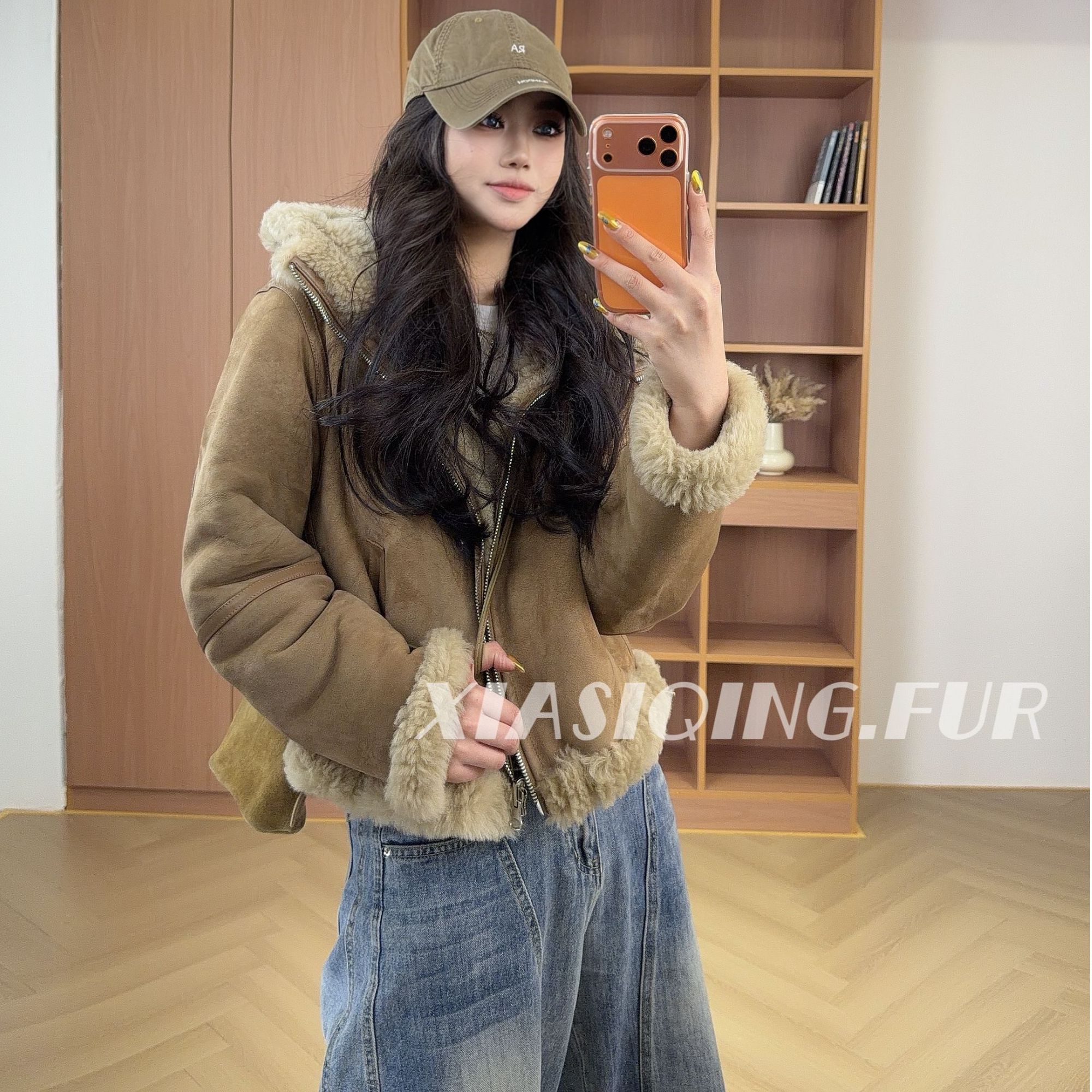 【CC推荐】｜25FW 1017 西班牙美丽奴原胚反绒羊皮毛一体皮草外套