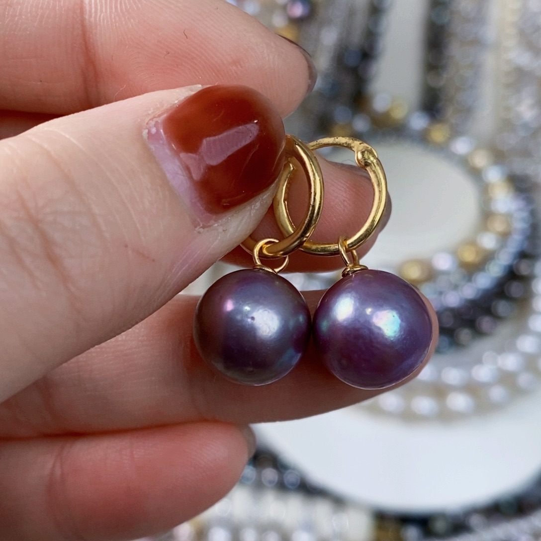 淡水珍珠耳饰银S925镶嵌