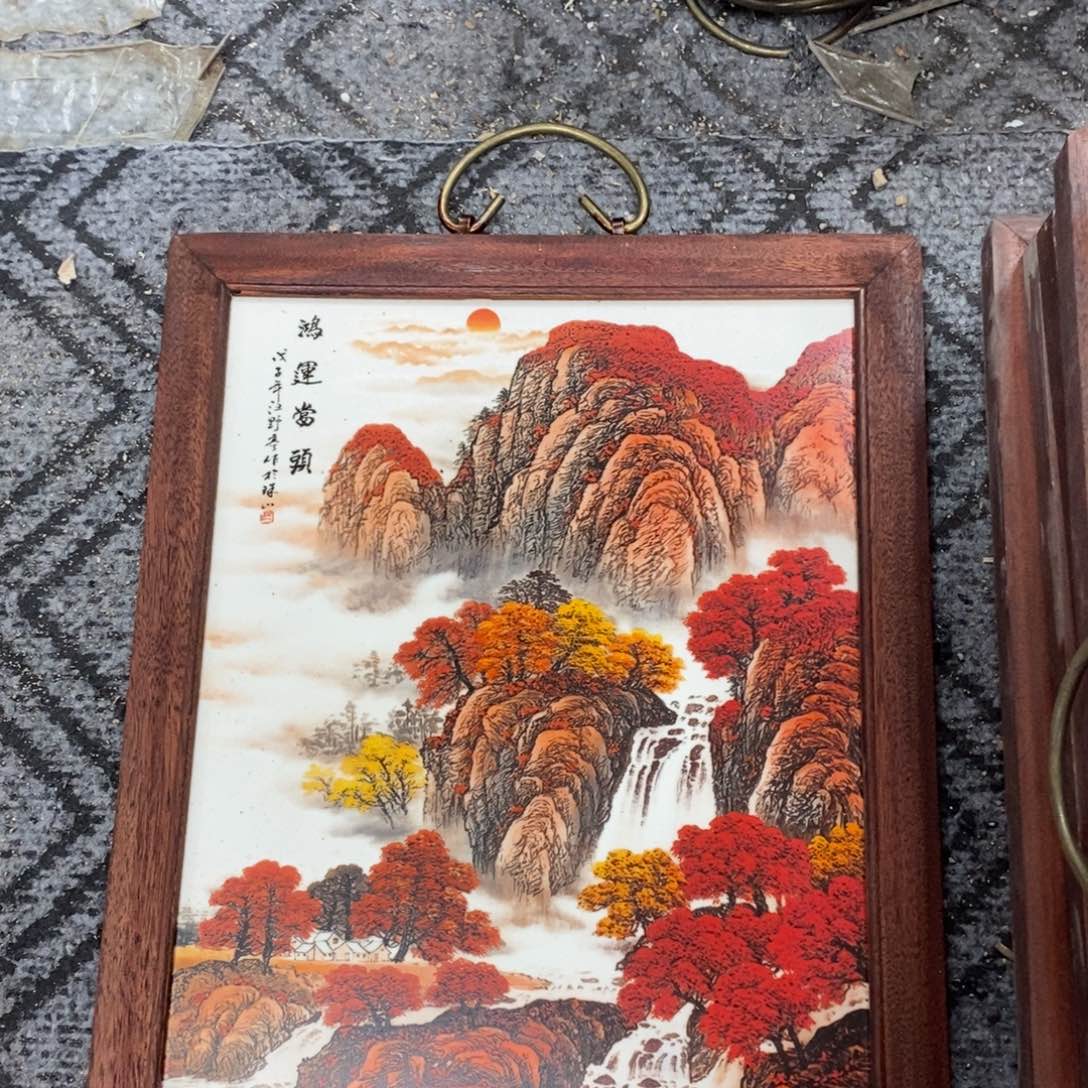 瓷片37*28厘米景德镇瓷板画柴窑烧制