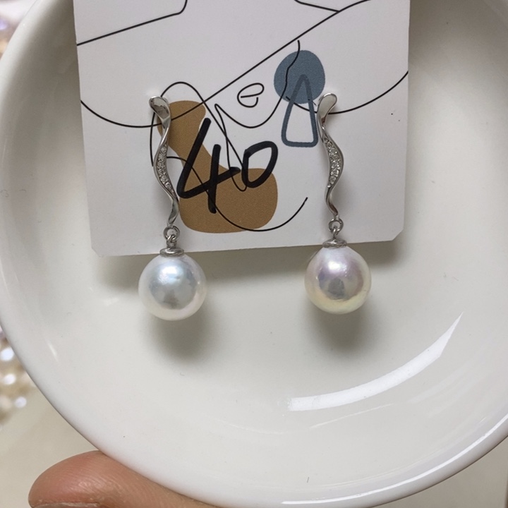 淡水珍珠耳饰银S925镶嵌