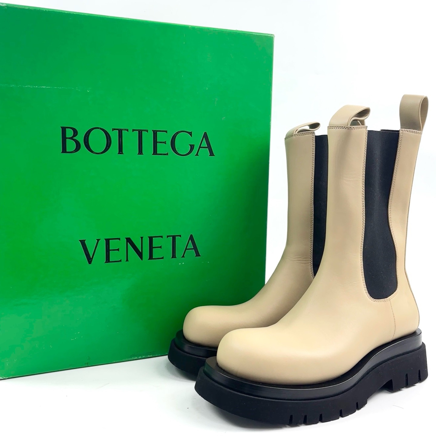 未使用 BOTTEGA VENETA/葆蝶家 38码 奶茶色短靴 全新 lm4496