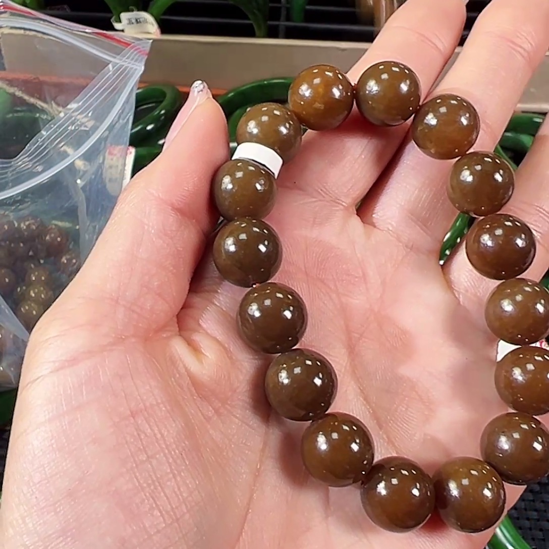 和田玉（青玉）未镶嵌手链卡12