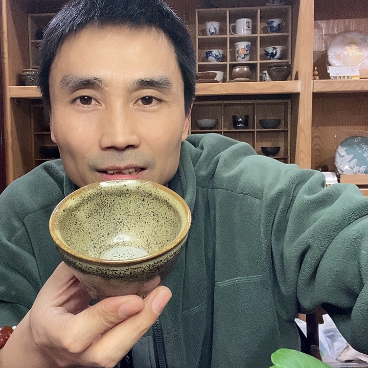手工柴烧建盏一个
