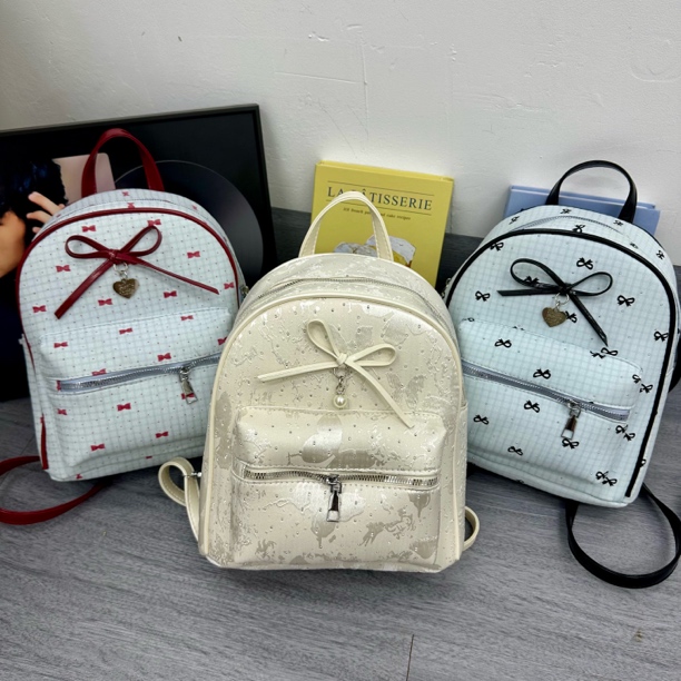 新款夏季潮流小清新ins白色中号大号百搭休闲双肩包韩版系列书包