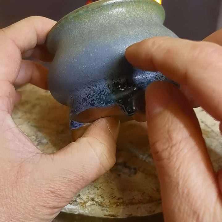 盘手工高温原矿窑变颜色釉